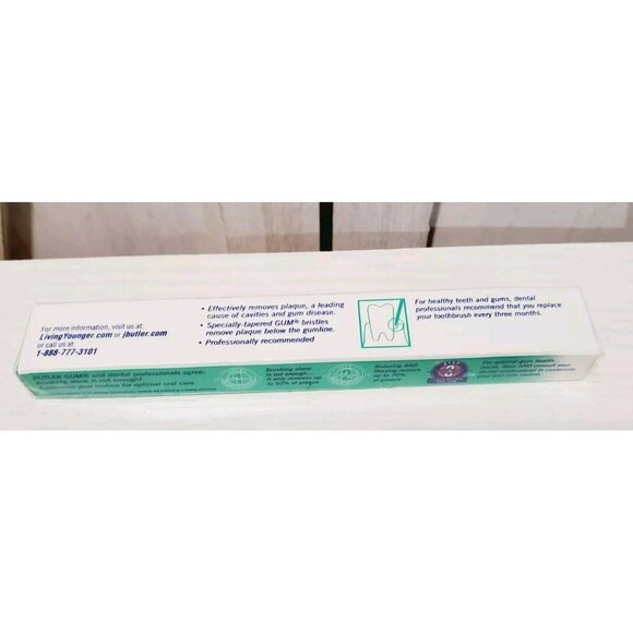 Vintage NOS Butler Gum 308 Soft End Tuft Tapered Toothbrush Red - Picture 3 of 4